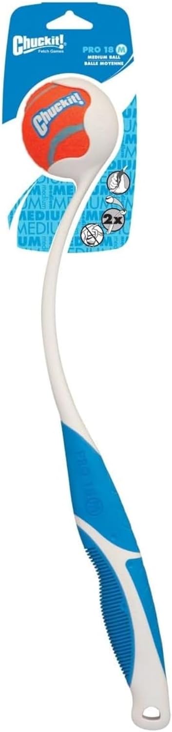 Chuckit! Dog Ball Launcher - Pro 18" with Medium (2.5"), Dog Fetch Ball Thrower, For Dogs 20-60 Pounds, Made in USA