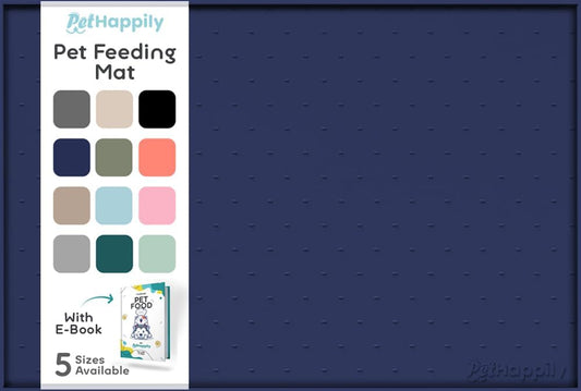 Dog Food Mat - 24x15 Raised Edges Dogs Mat for Food and Water Prevent Spill, Waterproof Cat Food Mats Protect Floors, Easy Clean Dog Bowl Mats for Food and Water, Silicone Pet Feeding Placemats Navy