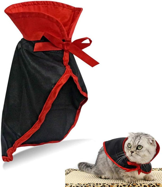 Pet Halloween Cloak Cosplay Vampire Cloak for Cats and Small Dogs, Pet Halloween Costume Clothes Suit