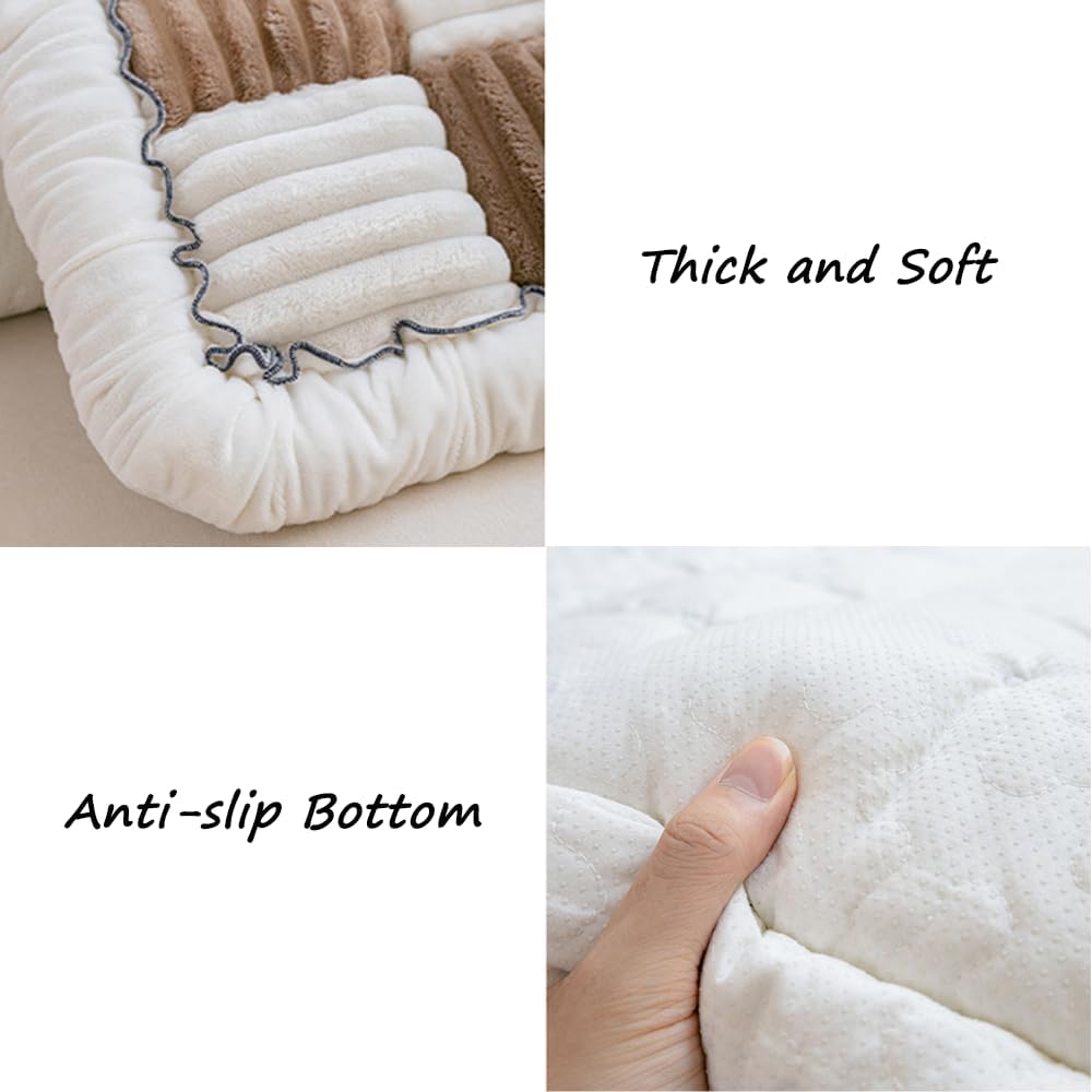 Couch Cover for Dogs Washable, Sofa Cover Protector, Couch Covers for 3 Cushion Couch Sofa Pet Friendly, Soft, Non Slip (27.6 x 70.9 Inch, Dark Brown)