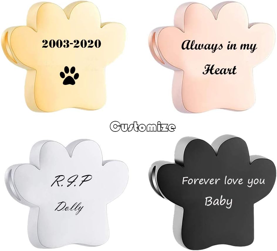 Pet Urns For Dogs/Cats - Pet Ashes Necklace - Paw Print Urn Necklace with Mini Keepsake Urn Memorial Ash Jewelry