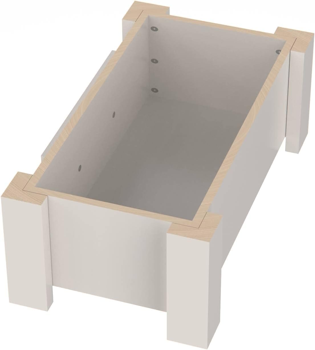 GrooveThis Woodshop - Personalized Elevated Dog Bowl Stand for Large, Medium, Small, X-Small Dogs - Stainless Steel Food and Water Bowls - Raised Dog Dish with Internal Storage (Small, Flag Design)