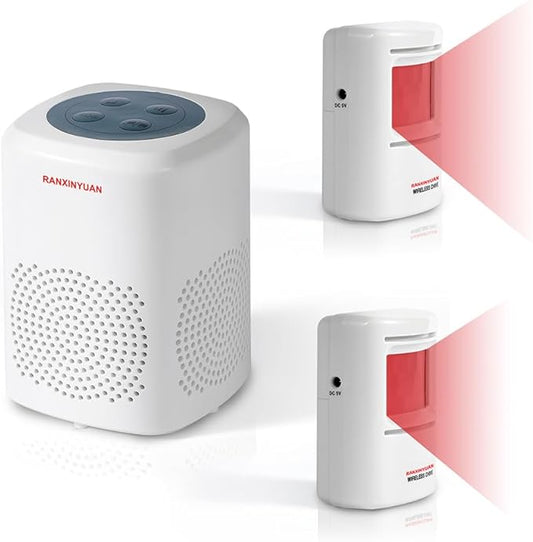 Dog Barking Alarm Motion Detector Outdoor Pir Human Body Motion Sensor Alarm Electronic Deterrent Motion Activated Home Security (2 Detectors+ 1 Receiver)