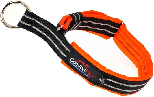 ComfortFlex Martingale Dog Collar - 1.5" Wide, Reflective, Adjustable, Fully Padded Nylon, Gentle Control, Escape-Proof, Limited Slip Design, Made in The USA, Large, Hunter Orange
