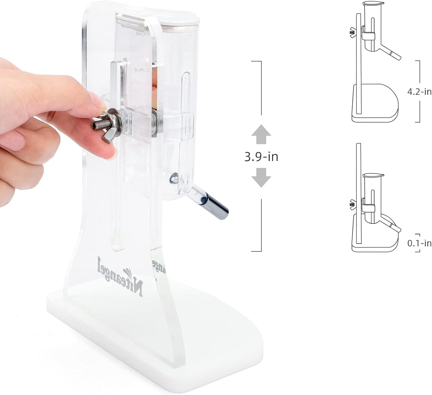 Niteangel 80ml Hamster Water Bottle with Stand No Drip Gerbil Water Feeder Dispenser for Hamster Gerbils Mice Degus Lemming Hedgehog Small-Sized Pet