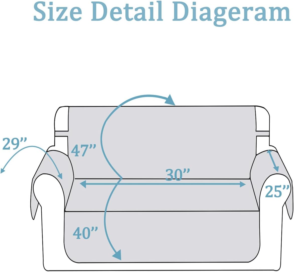 Easy-Going Reversible Chair Cover Washable Sofa Cover for Dogs Water Resistant Couch Slipcover Furniture Protector Cover with Adjustable Straps for Pets (Chair 30 in, Dark Blue/Light Blue)