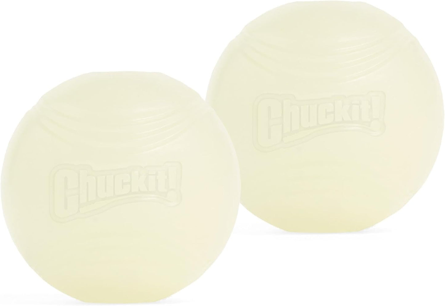 Chuckit! Glow in the Dark Bouncy Balls - Ball for Dogs, Chuckit Dog Toy, Max Glow Balls - Medium, 2.5 Inch Pack of 2