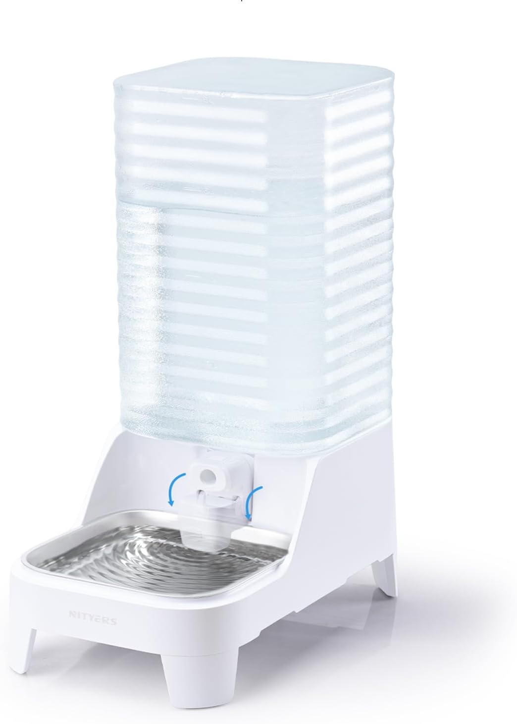 Automatic Dog Water Bowl Dispenser - 8L Gravity Cat Water Dispenser with Elevated Stainless Steel Bowl, Patented Valve, BPA-Free, Easy to Clean Pet Waterer with Filter for Small & Medium Dogs and Cats