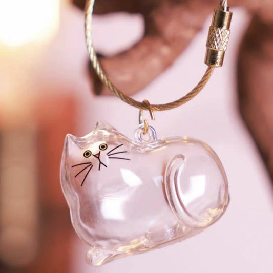 Cat Hair Holder Pet Furs Storage Transparent Bottle DIY Cute Pet Memorial Gifts Pendant 2PCS Creative Gift for Cat Lovers (Other Types Style)