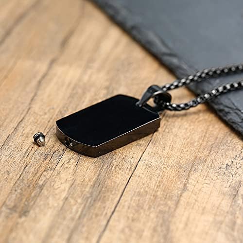 VNOX Personalized Customizable Photo Text Cremation Urn Necklace for Ashes Holder Dog Tag Pendant Family Pet Memorial Keepsake Jewelry for Men Women