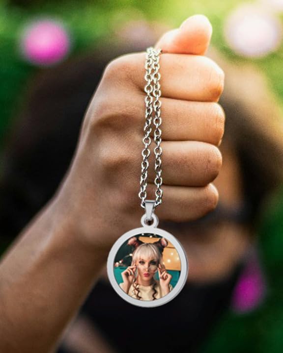 CharmSStory Personalized Photo Necklaces Custom Engraved Name Necklace Memory Keepsake Picture Necklace Pendant Customized Gifts for Women Men