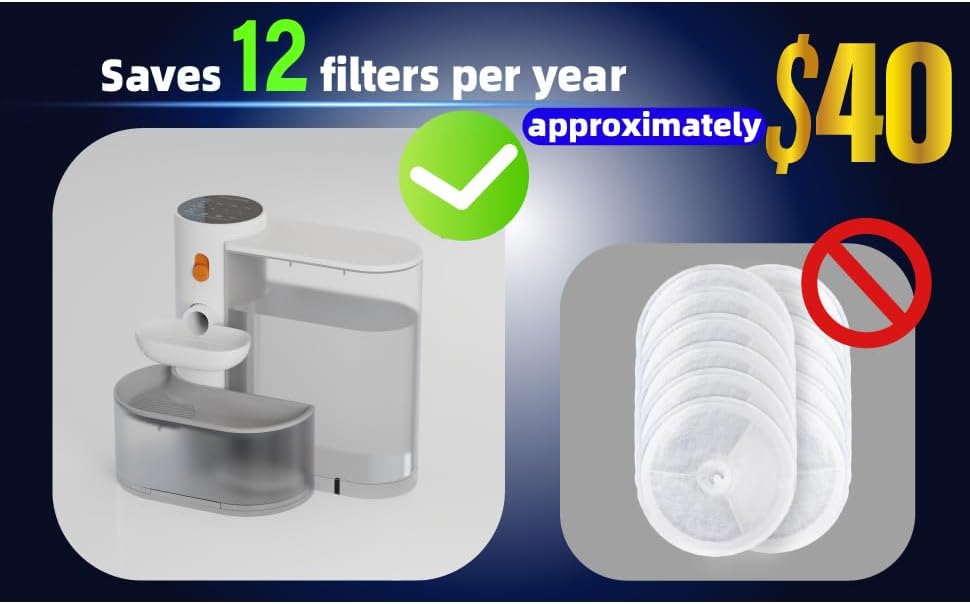 Cat Water Fountain - 3000ml Automatic Pet Drinking Fountain for Cats and Dogs, Ultra Quiet Pump, Water Level Window, No Filter Needed