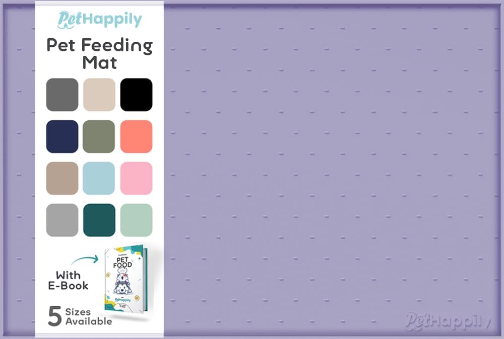 Dog Food Mat - 24x15 Raised Edges Dogs Mat for Food and Water Prevent Spill, Waterproof Cat Food Mats Protect Floors, Easy Clean Dog Bowl Mats for Food and Water, Silicone Pet Feeding Placemats