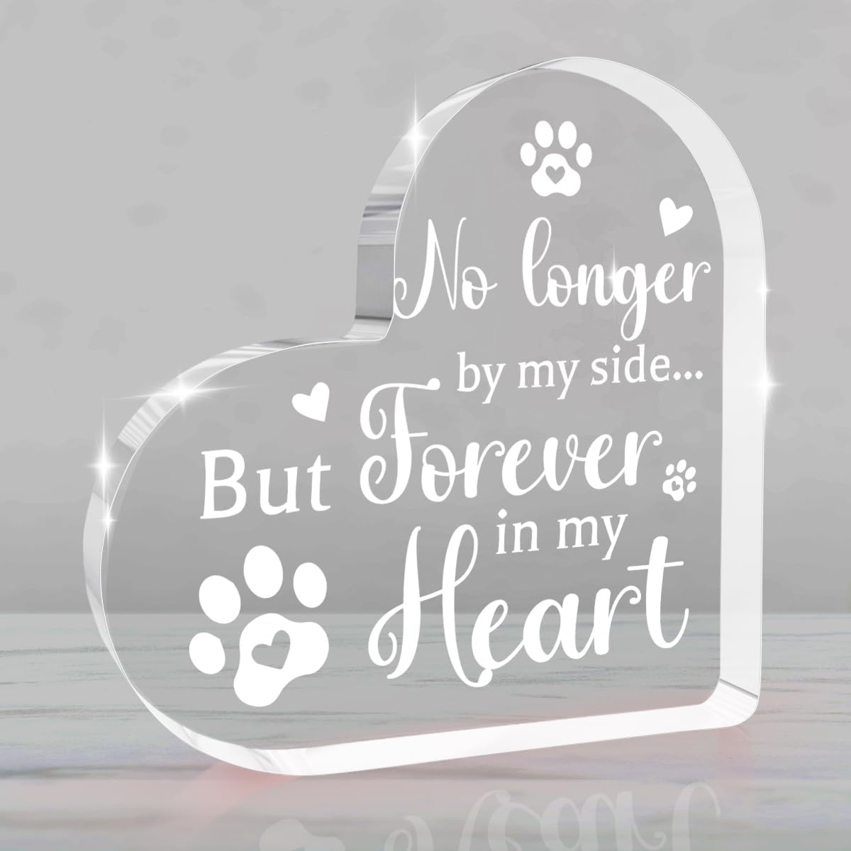 Dog Remembrance Gift, Pet Memorial Gifts for Dogs, Dog Bereavement Gift Heart Shape Acrylic Sign Pet Commemoration Acrylic Heart Plaque for Home Farmhouse Office Desktop