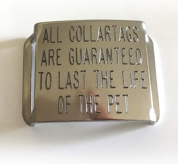 Dog Tag for Leather Collar - Boomerang Tags, Dog Tags for Thick Collars, Slide-on Engraved Pet ID Tag (Closed End Medium for 3/4 Inch Wide, Thick Nylon or Leather Collars with Belt Buckle)