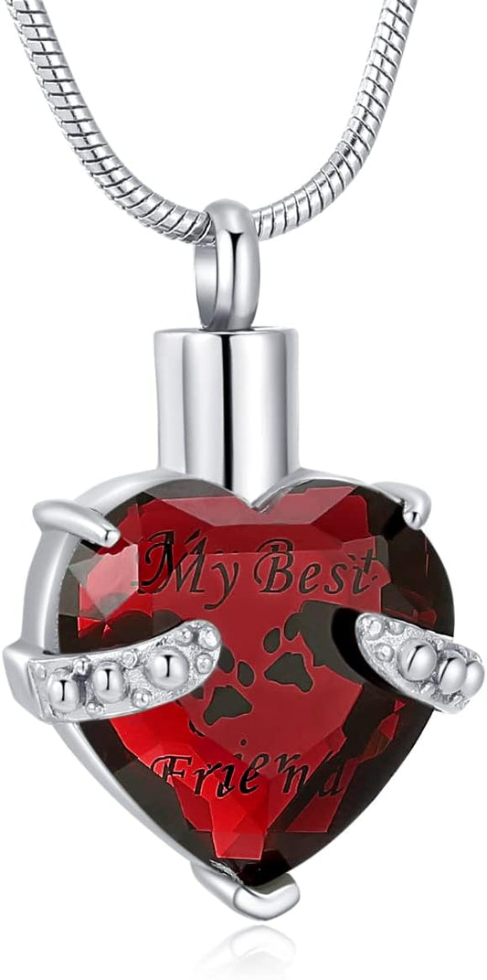 Cremation Jewelry for Ashes for Dog Cat Waterproof Pet Memorial Urn Pendant Necklace for Ashes