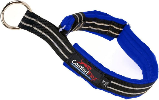 ComfortFlex Martingale Dog Collar - Made in The USA - 1.5" Wide, Reflective, Adjustable, Fully Padded Nylon, Gentle Control, Escape-Proof, Limited Slip Design, XLarge, Mariner Blue