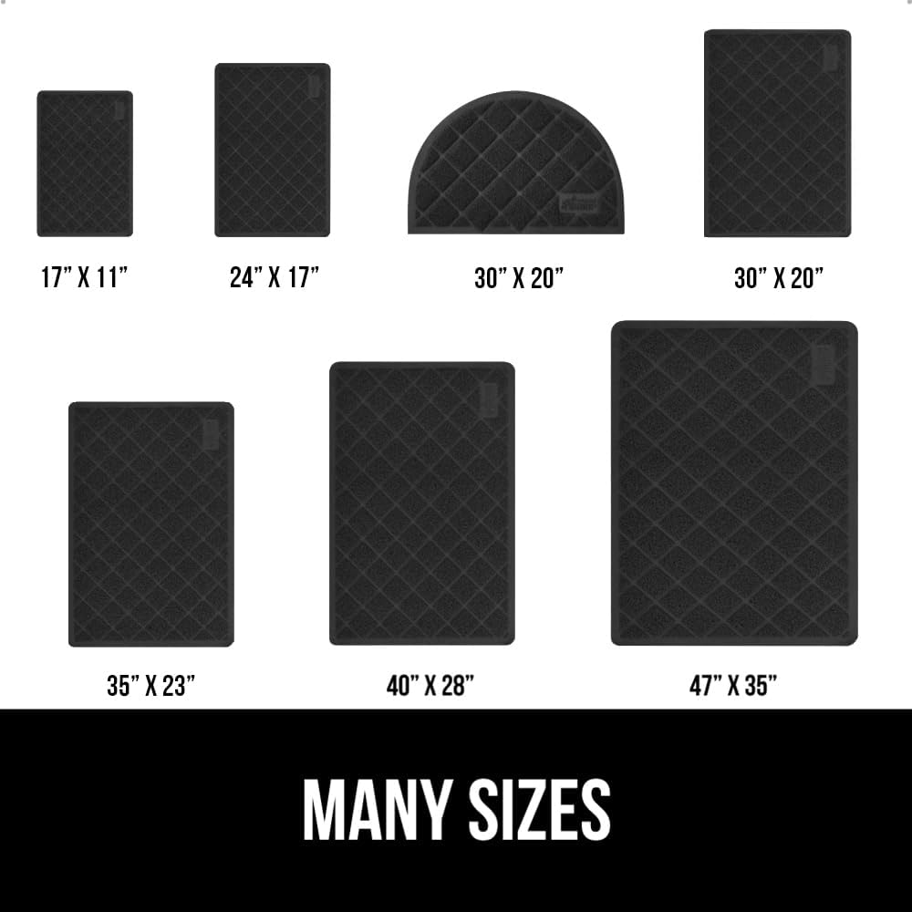 GORILLA GRIP Cat Litter Box Mat, 35x23 2 Pack, Water Resistant, US Designed Kitty Litter Trapping Mats, Easy to Clean Scatter Control, Less Mess and Clean Floors, Kitten Supplies for Indoor Cats Black