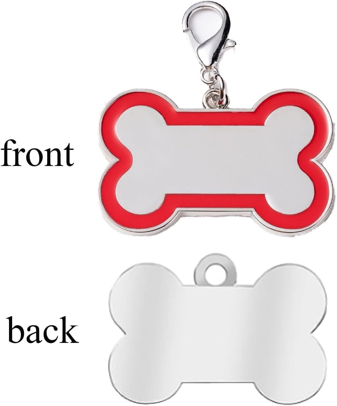 Personalized Dog ID Tags - tag for Dog Collar, pet ID tag, Dogs Tags for Pets, Laser Engraved Name Tags for Dogs, Dog Tags for Large Dogs, Blank Dog Tags (Bone-Shaped-Large: Red)