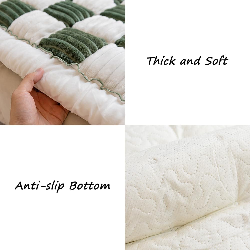 Couch Cover for Dogs Washable, Sofa Cover Protector, Couch Covers for 3 Cushion Couch Sofa Pet Friendly, Soft, Non Slip (Dark Green, 27.6 x 70.9 Inch)