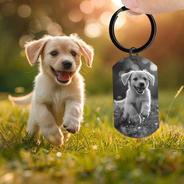 Personalized Dog Keychain Memorial Gifts for loss of dog - Custom Pet Photo Keychain in Memory of Dogs & Cats, Sympathy Gift For Pet Passed Away