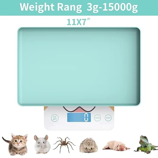 Cute Scale, Digital Pet Scale for Small Animal, Whelping Scale,Mini Precision Gram Weight Balance Scale, High Precision ±0.03oz,Blue,Suitable for Newborn Pets