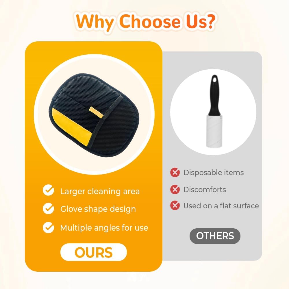 Electrostatic Pet Hair Removal Glove, Hair Cleaning Gloves for Pets Grooming, Dog Hairs Remover Gloves for Bed Clothes