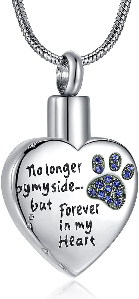 Cremation Jewelry for Ashes for Dog Cat Waterproof Pet Memorial Urn Pendant Necklace for Ashes