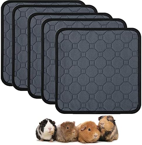 Guinea Pig Cage Liners - Washable Guinea Pig Pee Pads, Waterproof Reusable & Anti Slip Guinea Pig Bedding Fast and Super Absorbent Pee Pad for Small Animals Rabbit Hamster Rat