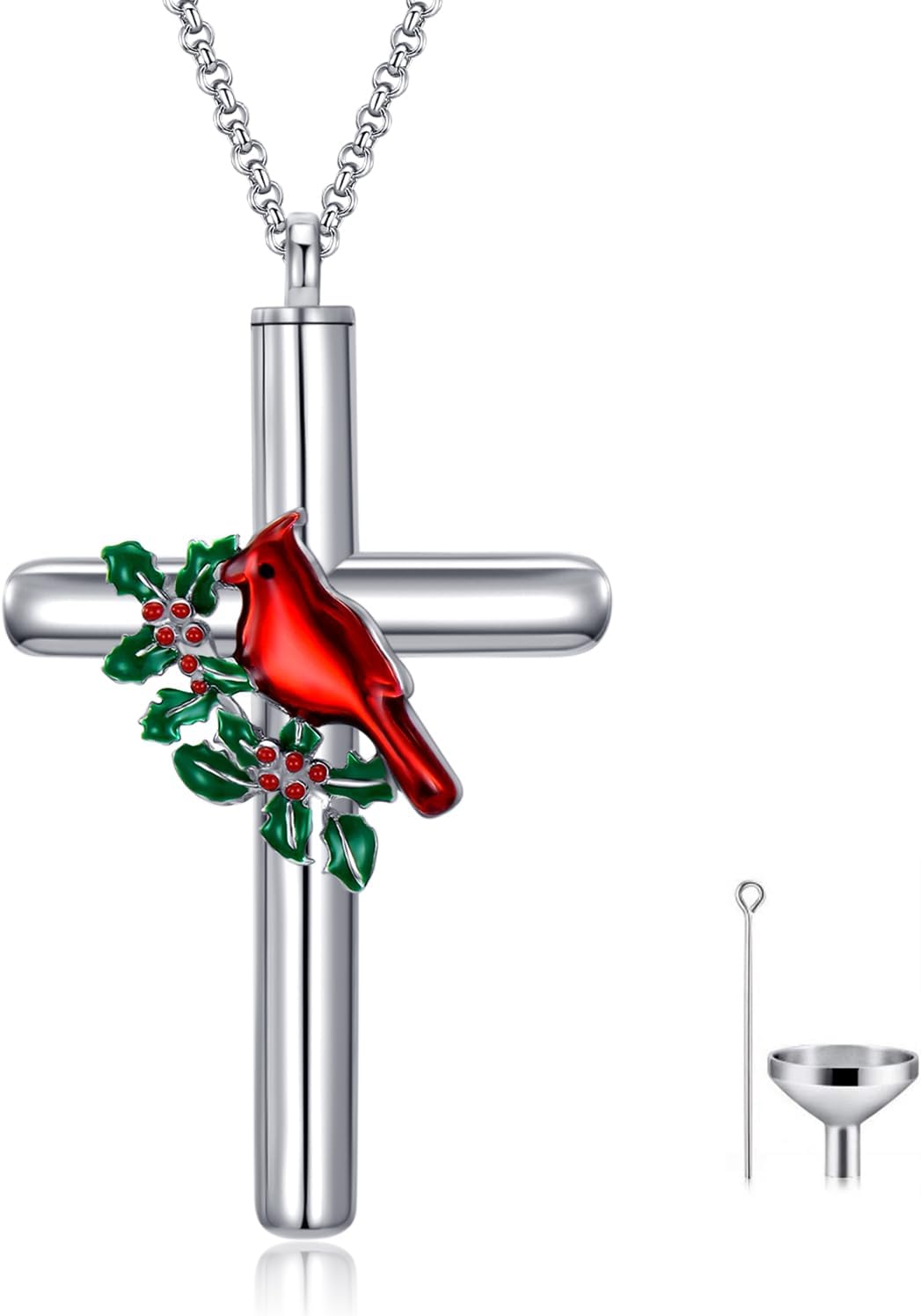 Cross Urn Necklace for Ashes 925 Sterling Silver Cremation Jewelry with Funnel Filler Kit Ashes Necklace for Human Women Girl Pets