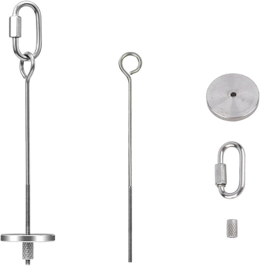 2pcs Hanging Bird Treat Skewer Parrot Fruit Feeder, 5.9 Inch Stainless Steel Bird Food Holder Parrot Fruit Food Skewer with Washer Nut Parakeet Treat Holder Feeder for Parrot Budgie Conure, LXLVOUEG