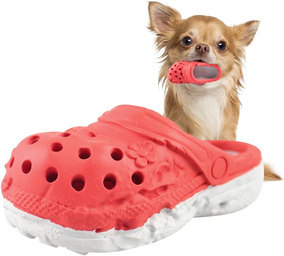 Dog Chew Toy,Durable Rubber Slipper Toy for Puppy,Dog Tough Toys for Pet Training and Cleaning Teeth,Interactive Puppy Toys Aggressive Chewers Small Meduium Breed (Color)