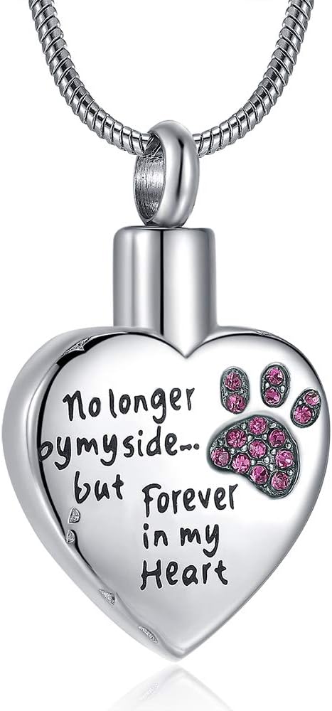 Cremation Jewelry for Ashes for Dog Cat Waterproof Pet Memorial Urn Pendant Necklace for Ashes