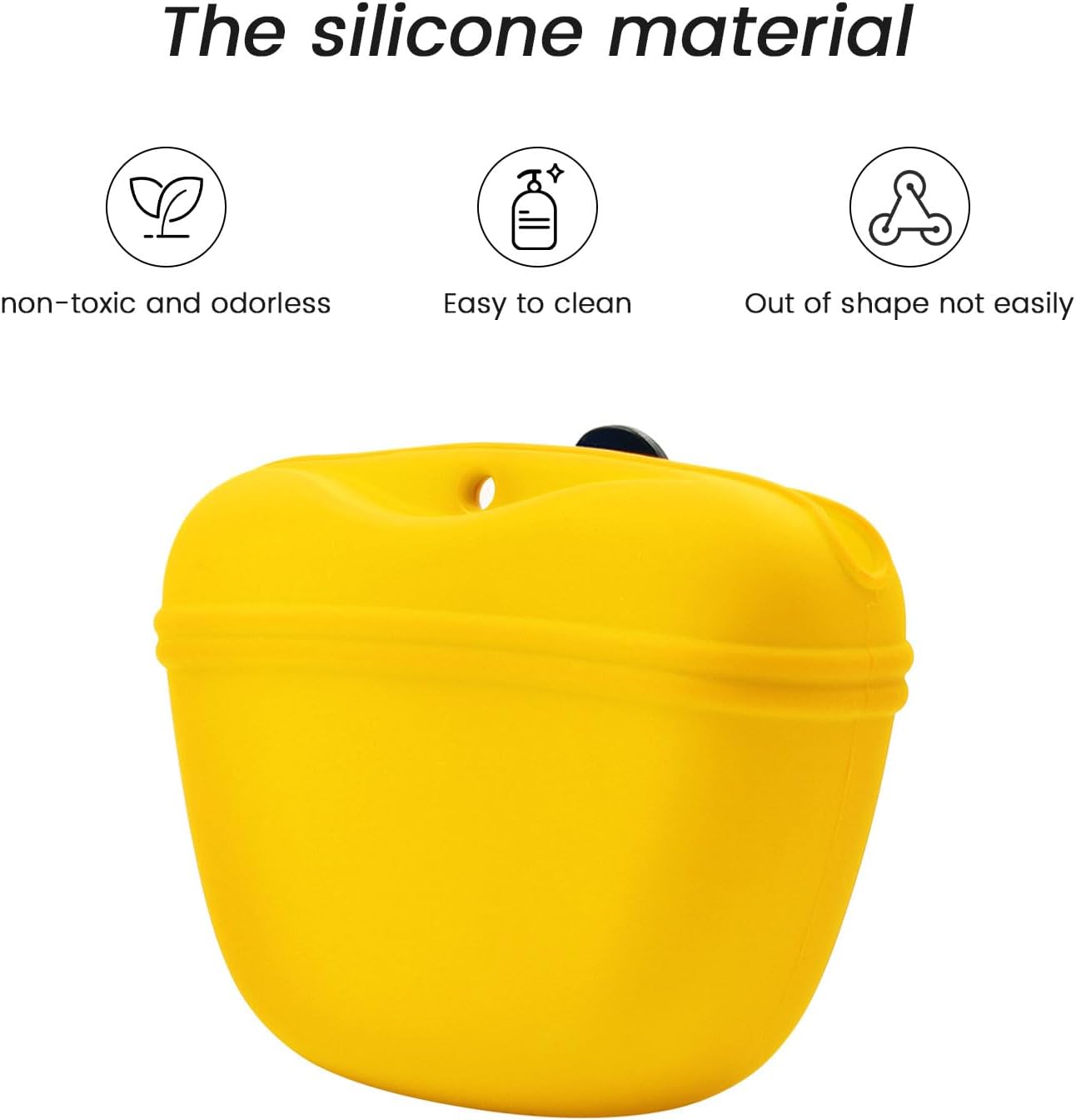 AUDWUD Silicone Dog Treat Pouch,Clip on Portable Training Container,Convenient Magnetic Buckle Closing and Waist Clip,No BPA