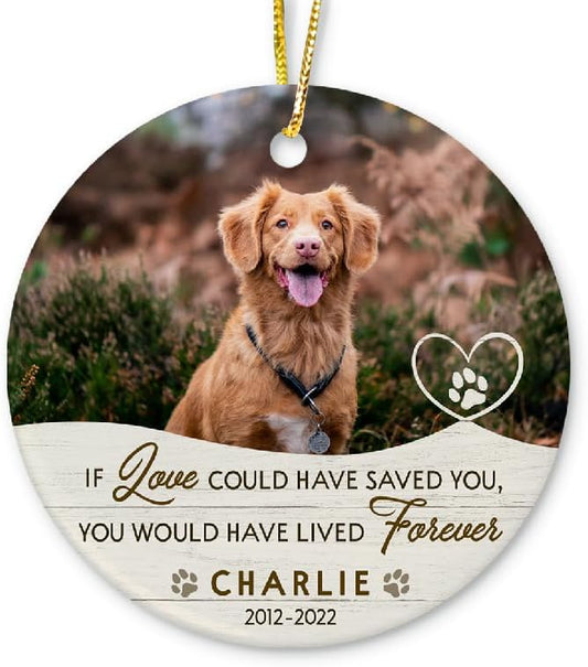 Personalized Dog Memorial Ornament, Gifts for Loss, Remembrance Pet, Pet Memorial Gifts, Dog Sympathy Gift, Ceramic Keepsake to Hang on Christmas Tree
