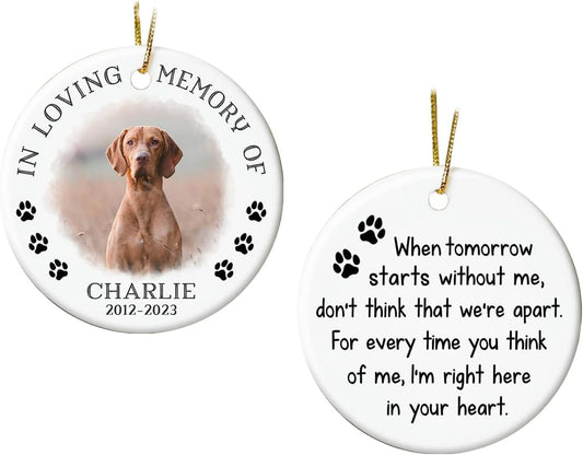 Personalized Pet Memorial Gifts for Loss of Dog or Cat, Pet Bereavement Ornaments, Christmas Decoration, Paw Print Ornament, Sympathy Gift, Dog Lover Gifts