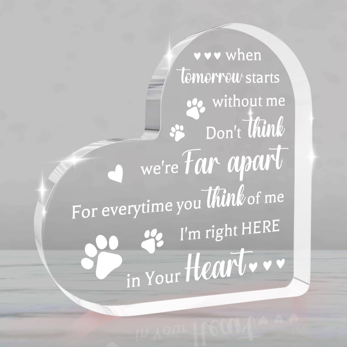 Pet Memorial Gifts for Dogs Pet Loss Sympathy Gift Dog Passing Away Gifts Heart Shape Acrylic Sign Pet Commemoration Acrylic Heart Plaque for Home Farmhouse Office Desktop