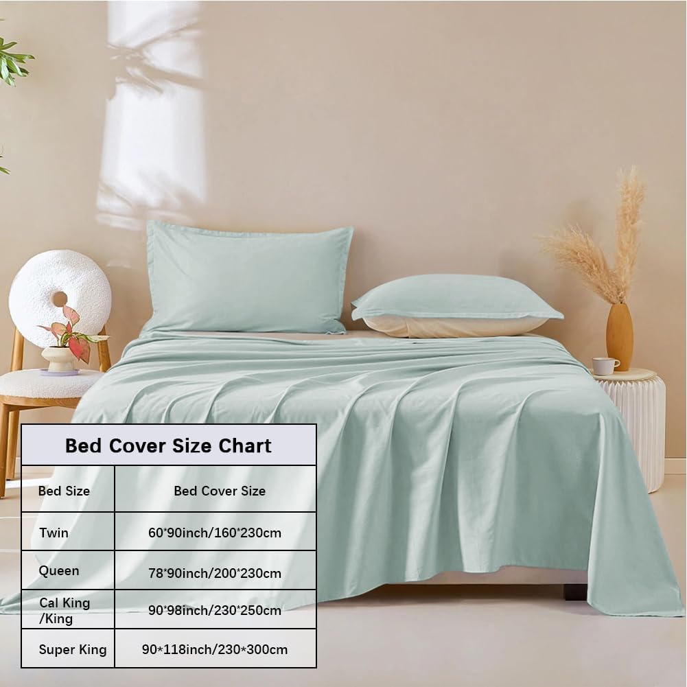 DUJUIKE Waterproof Bed Cover for Dog and Cats,Pet Hair Resistant Bed Sheet Cover, Protective Bed Liner Cover with 100% Waterproof Breathable Thin Fabric (Green, King 98 * 90 inch)