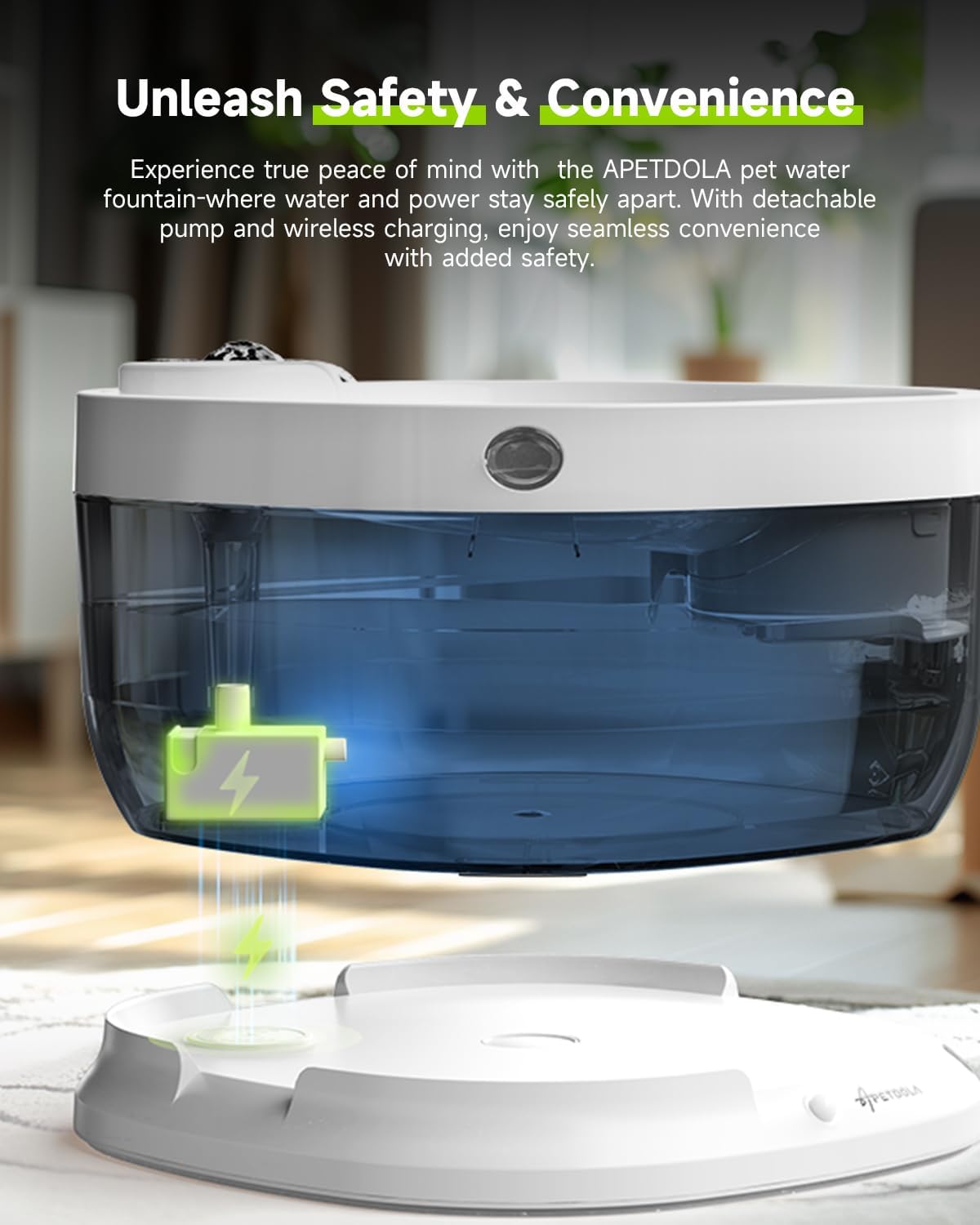 Wireless Dog Water Fountain with 40 Filter,Battery Operated Dog Water Dispenser with Motion Sensor, 237 oz/ 7L Cordless Fountain Water Bowl for Large Dogs Cat(Replacement Filter for 10 Months)