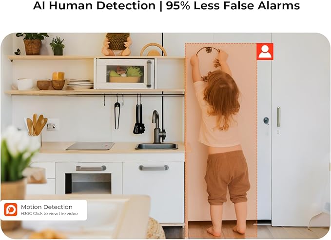 Indoor Camera for Home, 3MP Indoor Camera no Subscription Baby Monitor for Google TV Display, No Monthly Fee, 2-Way Audio, Night Vision,Human Motion Pet Detection with Free 64GB Card