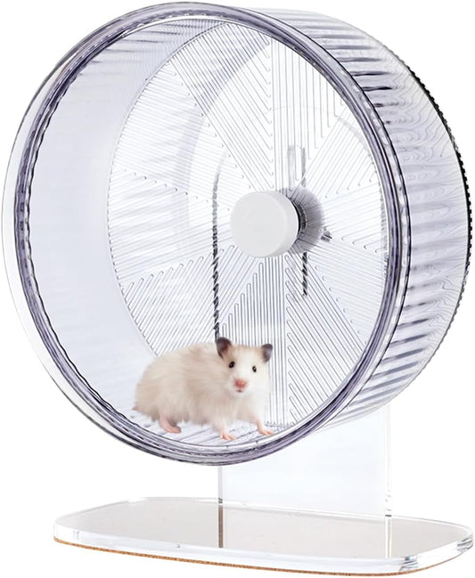 Super-Silent Hamster Exercise Wheel: Silent Spin Toys Hamster Running Wheels with Height Adjustable Stand for Hamsters Gerbils Mice Or Other Small Animals -6.5inch Purple