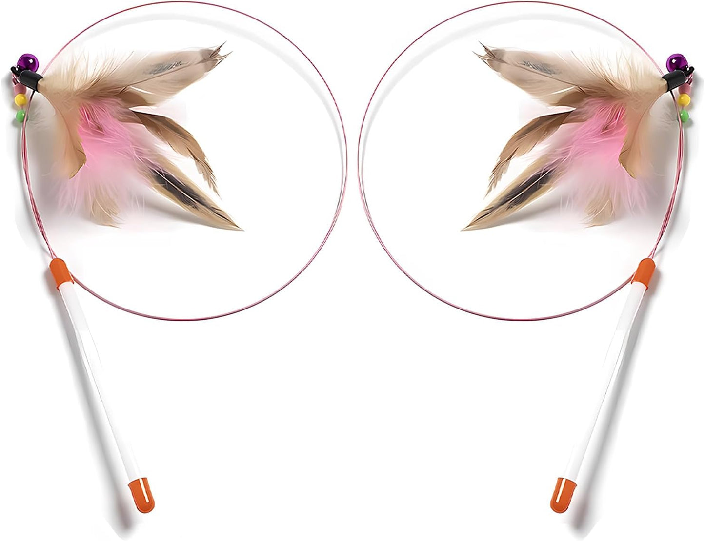 Cat Toys Interactive for Indoor Cats,2 PCS Cat Feather Toys and Wand Toys for Chase Exercise and Teaser Play with Kitten