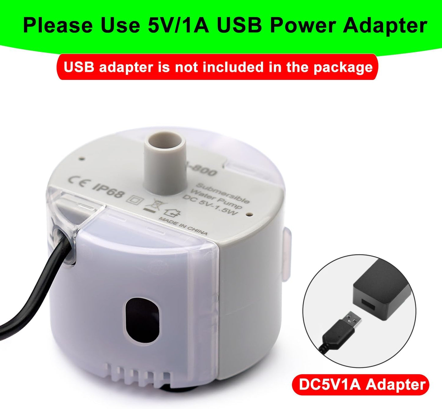 Cat Water Fountain Pump,Pet Water Fountain Pumps Replacement SMA-800 Submersible Motor,Cat Fountain Pump for Stainless Steel Cat Water Dispenser