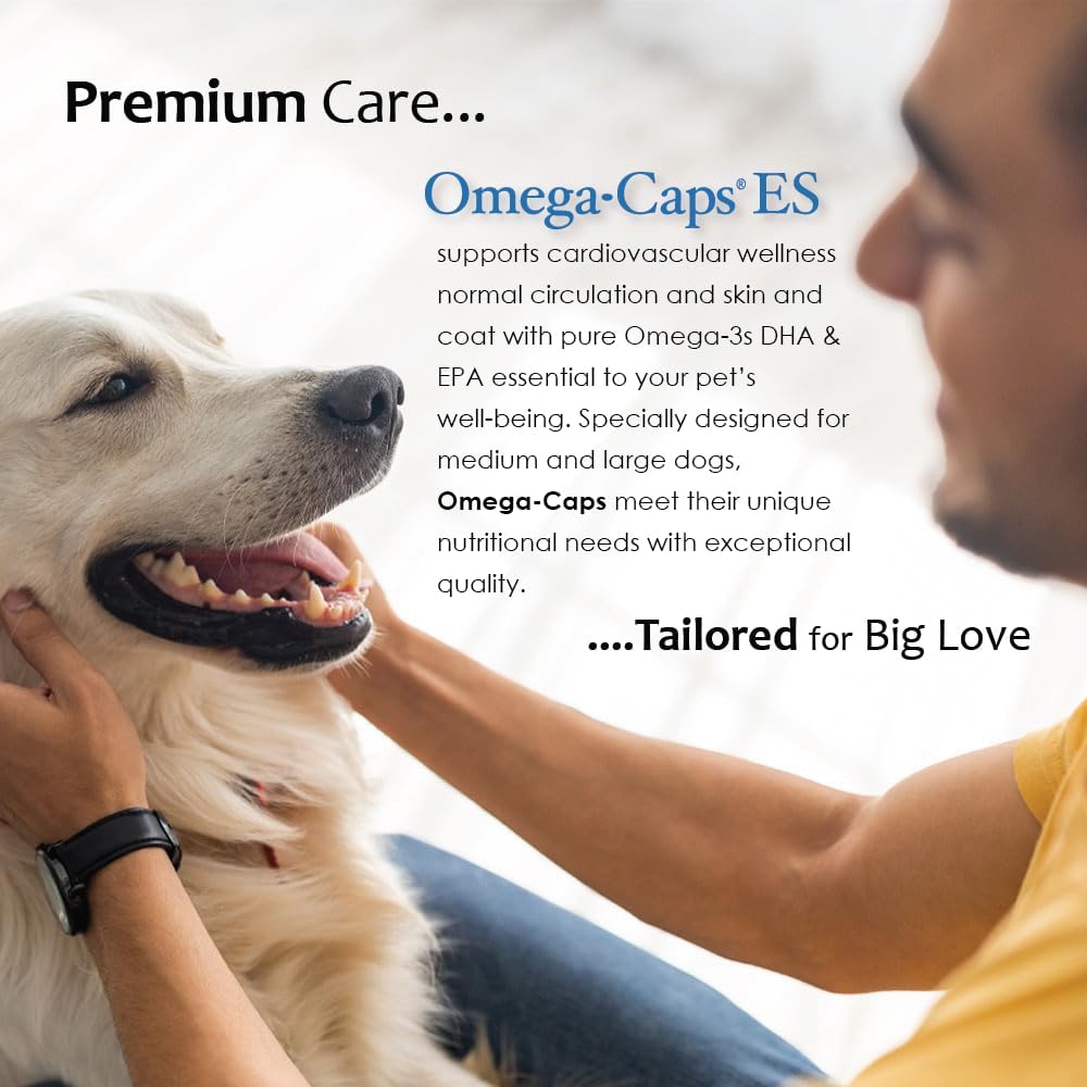 Extra Strength for Large and Giant Dogs Value Size Omega-3 and Omega-6 Fatty Acid Antioxidant Supplement Vet Formulated Made in USA Skin Coat Joint Heart and Immune Health 250 Softgel Capsules