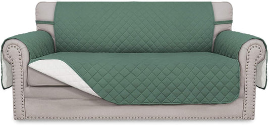 Easy-Going Sofa Slipcover Reversible Loveseat Sofa Cover Couch Cover for 2 Cushion Couch Furniture Protector with Elastic Straps for Pets Kids Dog Cat (Oversized Loveseat, Cyan/Ivory)