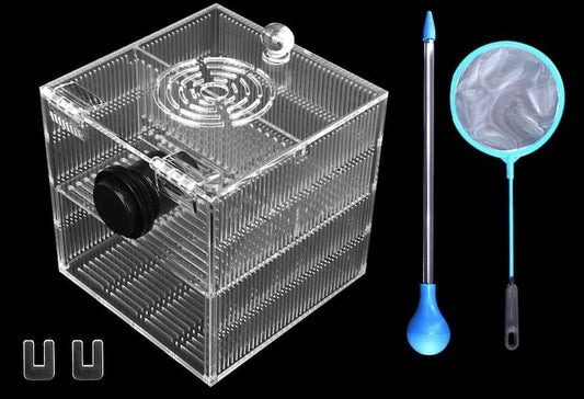 Magnetic Fish Breeder Box for Aquarium Tank Isolation Box Acclimation Hatchery breeding Incubator for Guppy Baby Betta Saltwater Clownfish Coral Anemones Aggressive or Injured Fish