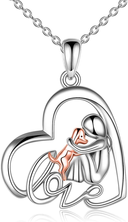 YFN Sterling Silver Keepsake Dog Pendant Necklace Dog Lover Memorial Gifts for Women