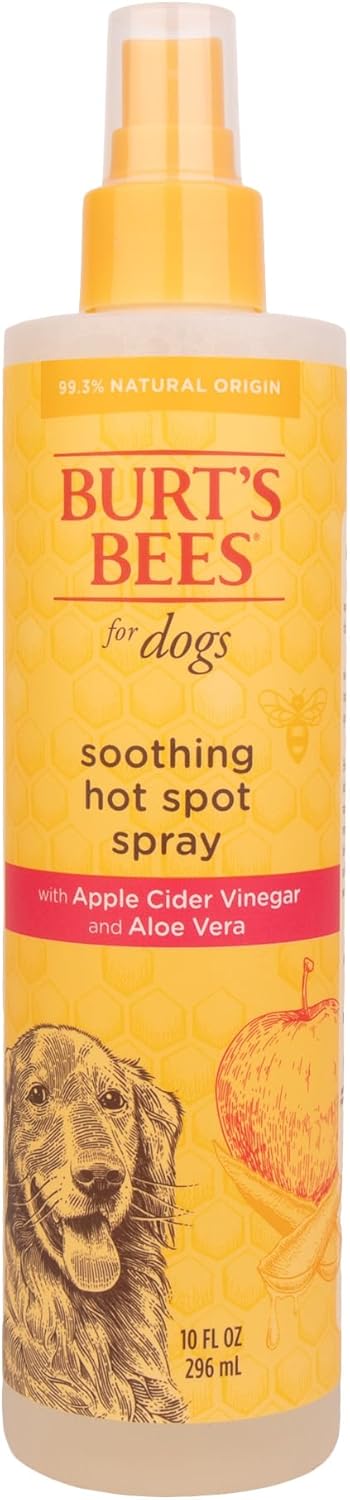 Burt's Bees for Pets Hot Spot Spray with Apple Cider Vinegar and Aloe Vera, 6pk, 95% Natural Origin Formulas, Dog Spray for Itchy Dogs, Dog Spray Itchy Skin Relief, 6pk 10oz