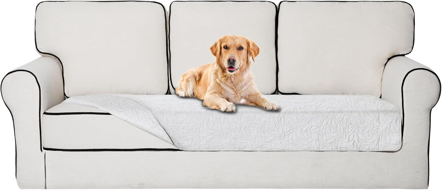 Easy-Going Waterproof Dog Bed Cover Reversible Leak Proof Pet Blanket Replacement Mat for Furniture Washable Couch Cover Sofa Cover for Dogs Cat(30x70 Inch, White/White)