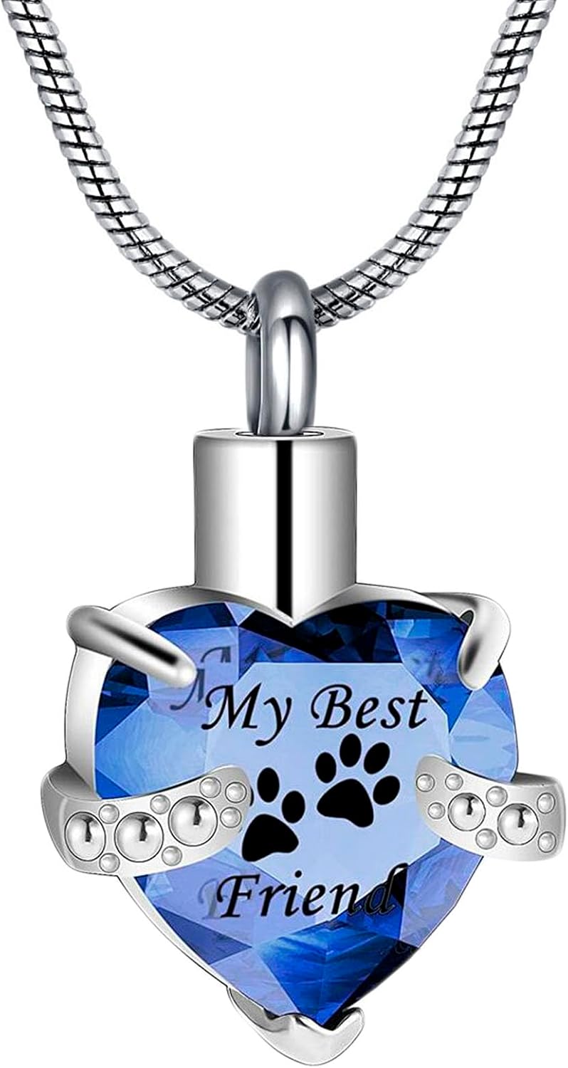 Cremation Jewelry for Ashes for Dog Cat Waterproof Pet Memorial Urn Pendant Necklace for Ashes